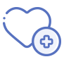 Heart icon with health cross symbol